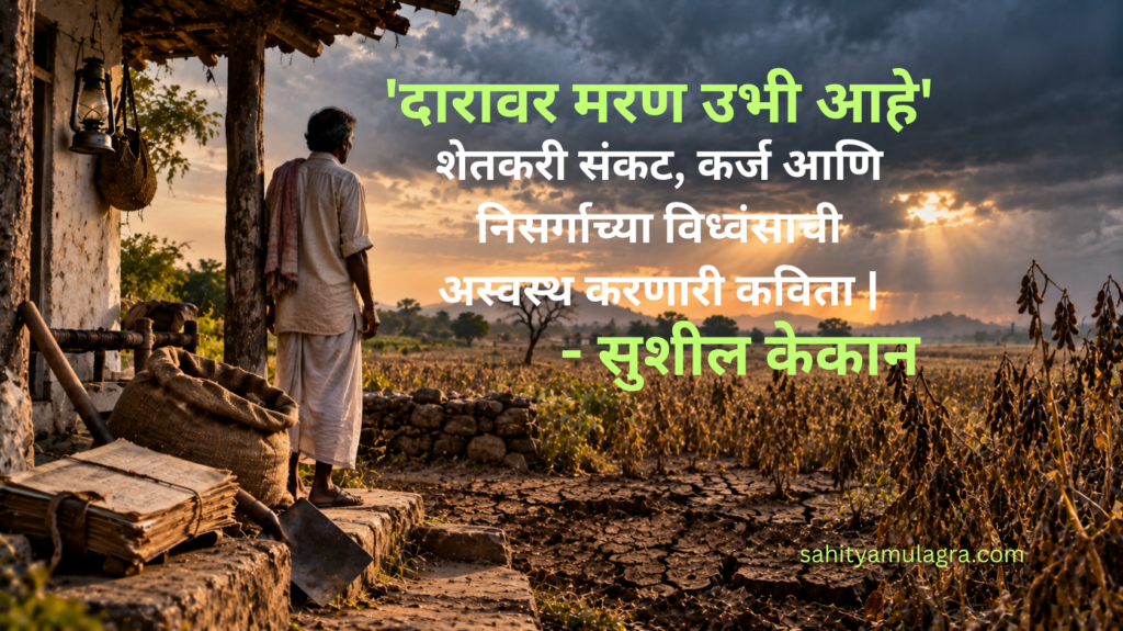 दुष्काळ, कर्जबाजारीपणा, शेतकरी संकट आणि निसर्गाच्या विनाशाचे चित्रण करणारी मराठी कविता
