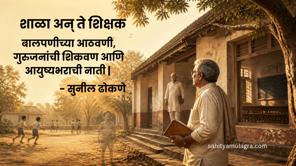 शाळेच्या आठवणी, बालपणीचे मित्र आणि आयुष्य घडवणाऱ्या शिक्षकांच्या शिकवणीचे स्मरण करणारी सुनील ढोकणे यांची भावस्पर्शी मराठी कविता