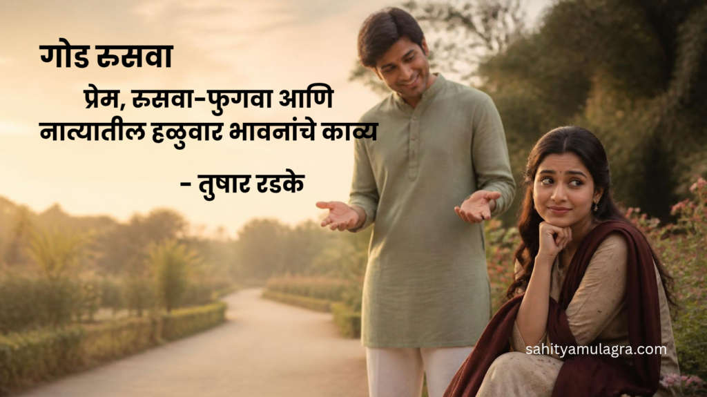 प्रेमात रुसलेल्या प्रिय व्यक्तीचे मन वळवताना उमटणाऱ्या प्रेमळ भावना आणि गोड रुसवा-फुगव्याचे प्रतीकात्मक दृश्य