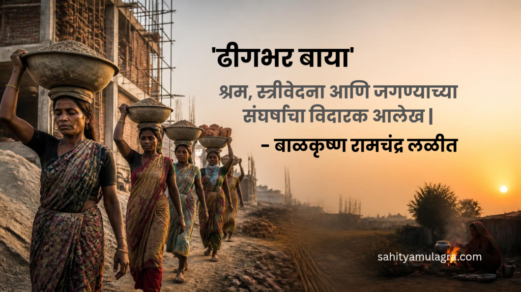 बांधकामाच्या ठिकाणी घमेल्यांत वाळू, सिमेंट आणि विटा वाहणाऱ्या कष्टकरी स्त्रियांच्या श्रमजीवनाचे आणि वेदनांचे चित्रण करणारी मराठी कविता